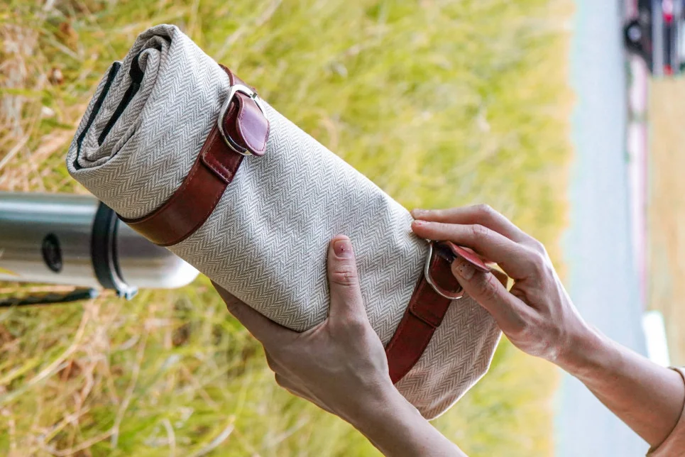 picnic blanket with bag